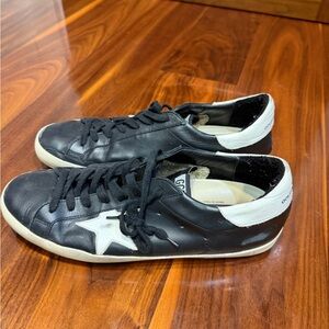 Golden Goose Men's Black and White Star Sneakers